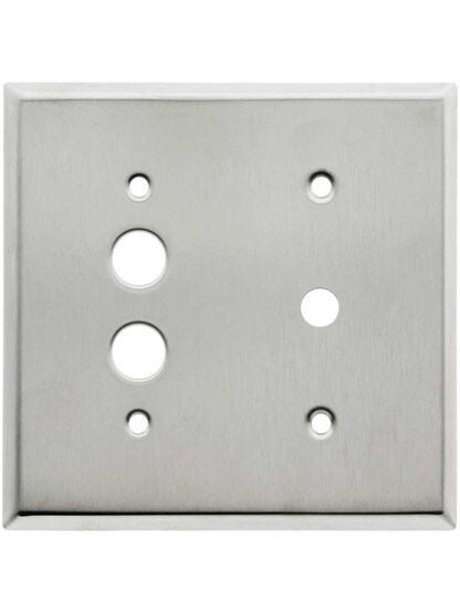 Classic Push Button / Rotary Dimmer Combo Switchplate In Stainless Brushed.